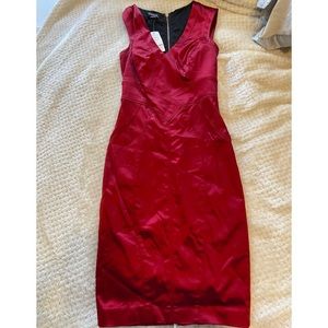 Red Satin Bebe Dress